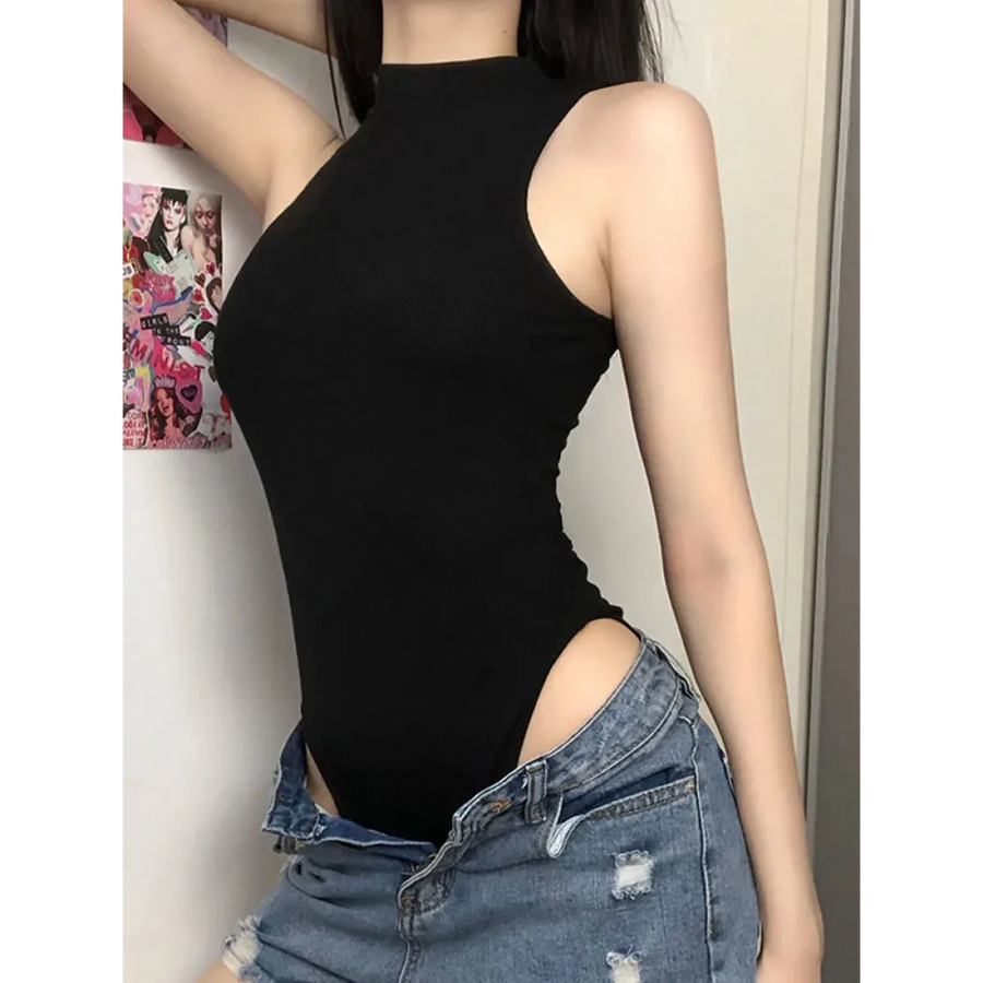 Gothic High Neck Sleeveless Bodysuit - Women’s Clothing & Accessories - Bodysuits - 2
