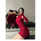 Sleeveless Mini Dress: High Neck Lace-Up - All Dresses - 13