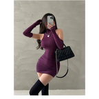 Sleeveless Mini Dress: High Neck Lace-Up - All Dresses - 15