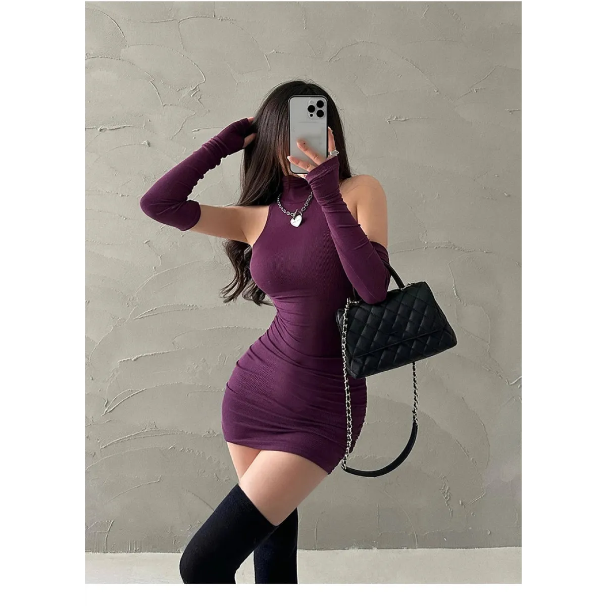 Sleeveless Mini Dress: High Neck Lace-Up - All Dresses - 15