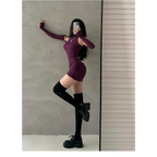 Sleeveless Mini Dress: High Neck Lace-Up - All Dresses - 18