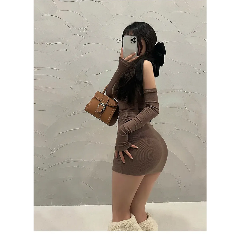 Sleeveless Mini Dress: High Neck Lace-Up - All Dresses - 19