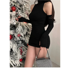 Sleeveless Mini Dress: High Neck Lace-Up - All Dresses - 23