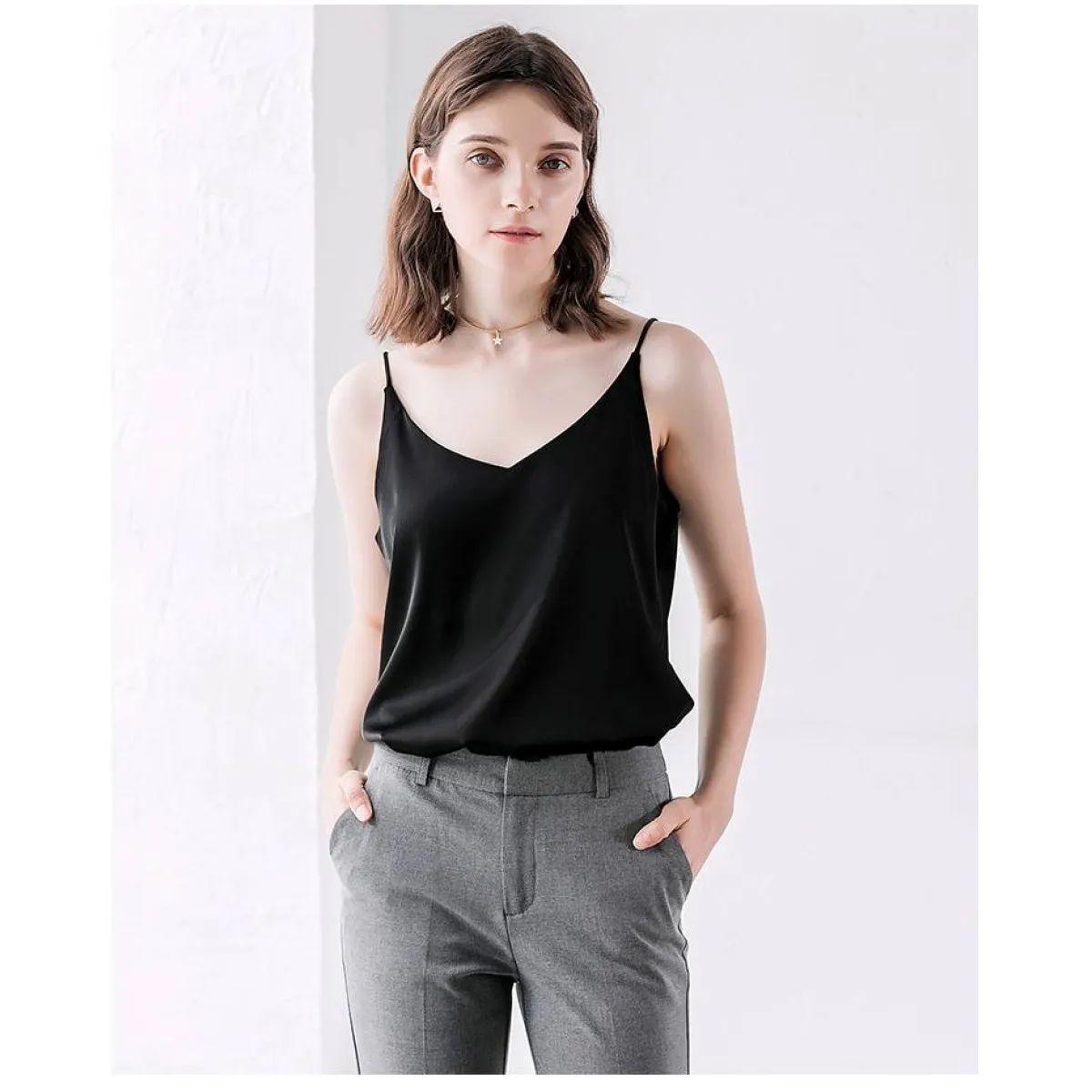 Sleeveless V-Neck Tops - Women’s Clothing & Accessories - 5