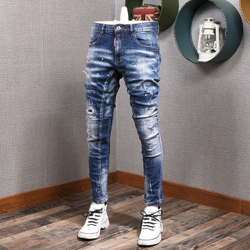 Slim Fit Black Hip Hop - Blue / 28(W28 INCH) / Nearest Warehouse - Men’s Clothing & Accessories - Pants - 11 - 2024