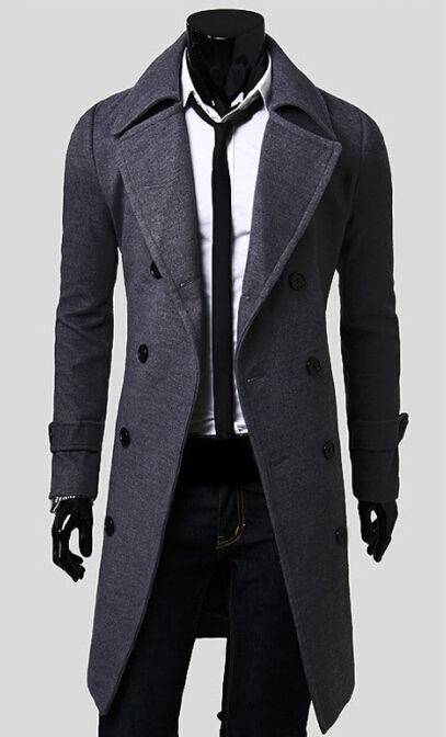 Slim Fit Overcoat - Gray / XL - Men’s Clothing & Accessories - Coats & Jackets - 7 - 2024