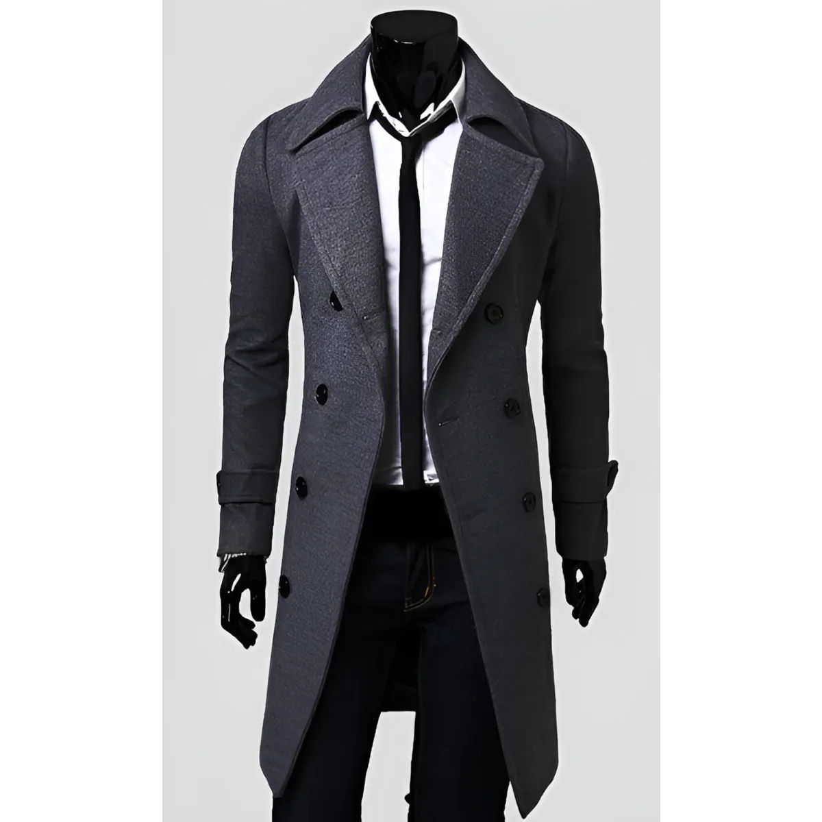 Slim Fit Overcoat - Men’s Clothing & Accessories - 7