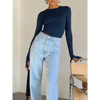 Harajuku Slim Fit Long Sleeve Crop Top - Women’s Clothing & Accessories - Tops - 10