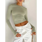 Harajuku Slim Fit Long Sleeve Crop Top - Women’s Clothing & Accessories - Tops - 7