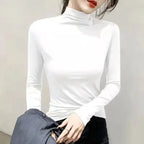 Modal Slim Turtleneck Long Sleeve Tee - T-Shirts - T-Shirt - 1