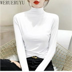Modal Slim Turtleneck Long Sleeve Tee - T-Shirts - T-Shirt - 2