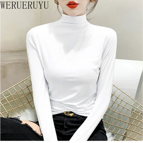 Modal Slim Turtleneck Long Sleeve Tee - T-Shirts - T-Shirt - 2