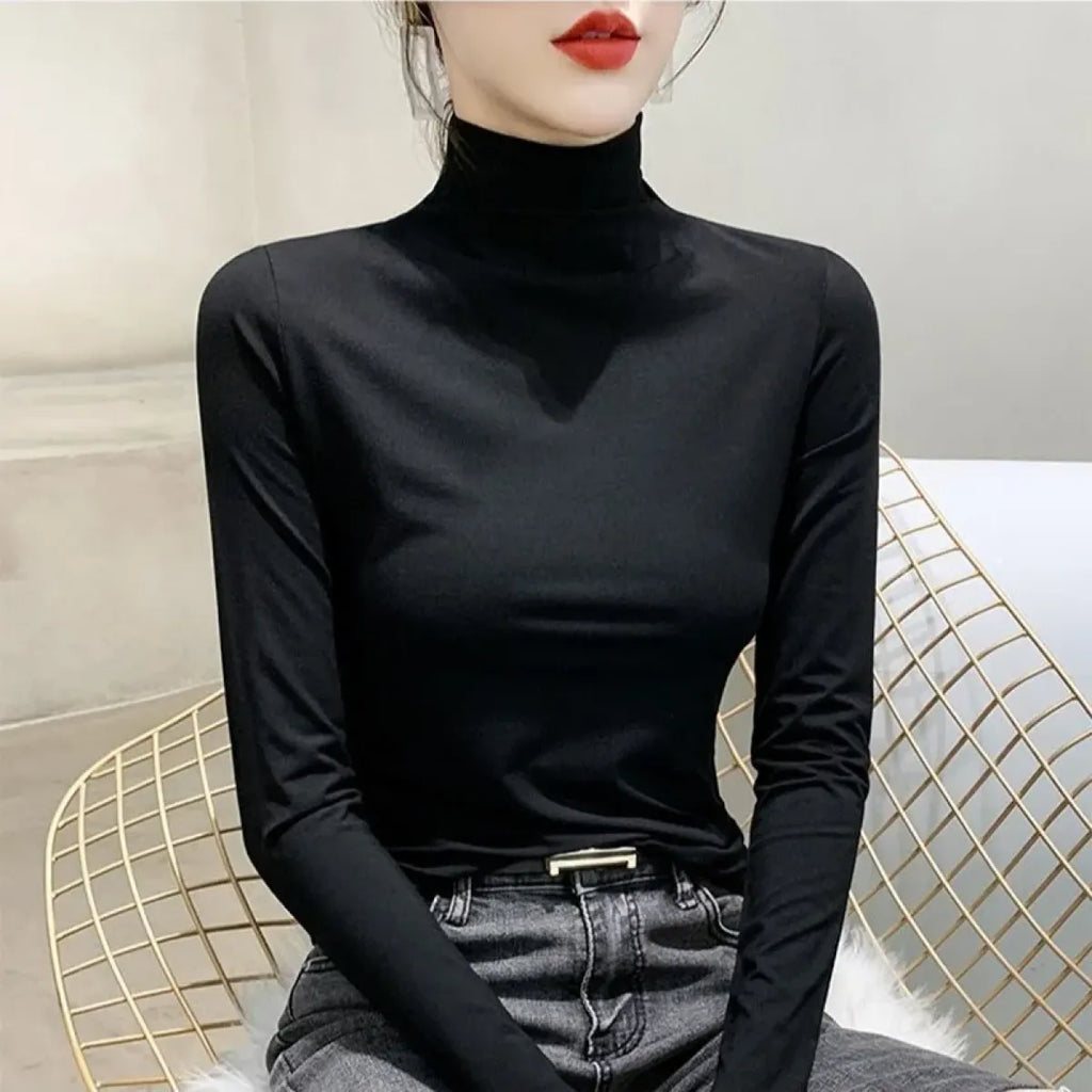 Modal Slim Turtleneck Long Sleeve Tee - T-Shirts - T-Shirt - 4