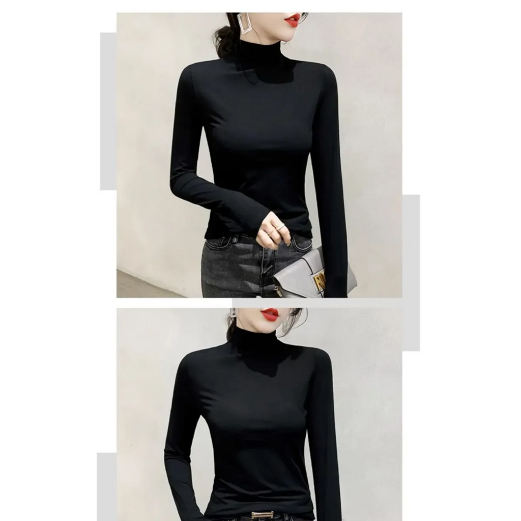 Modal Slim Turtleneck Long Sleeve Tee - T-Shirts - T-Shirt - 5