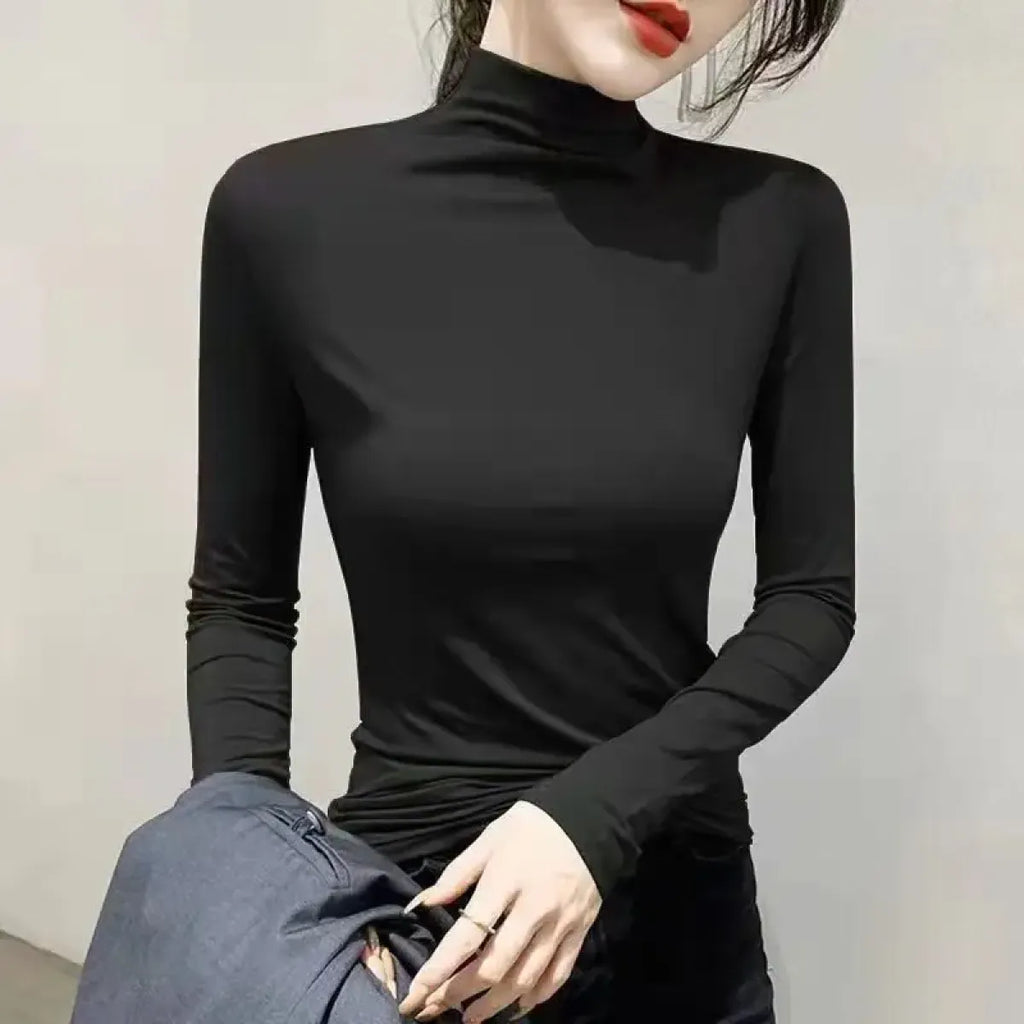Modal Slim Turtleneck Long Sleeve Tee - T-Shirts - T-Shirt - 6