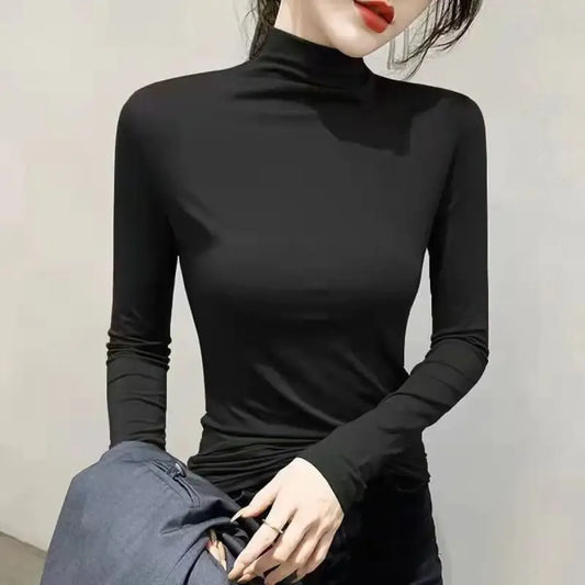 Modal Slim Turtleneck Long Sleeve Tee - T-Shirts - T-Shirt - 6