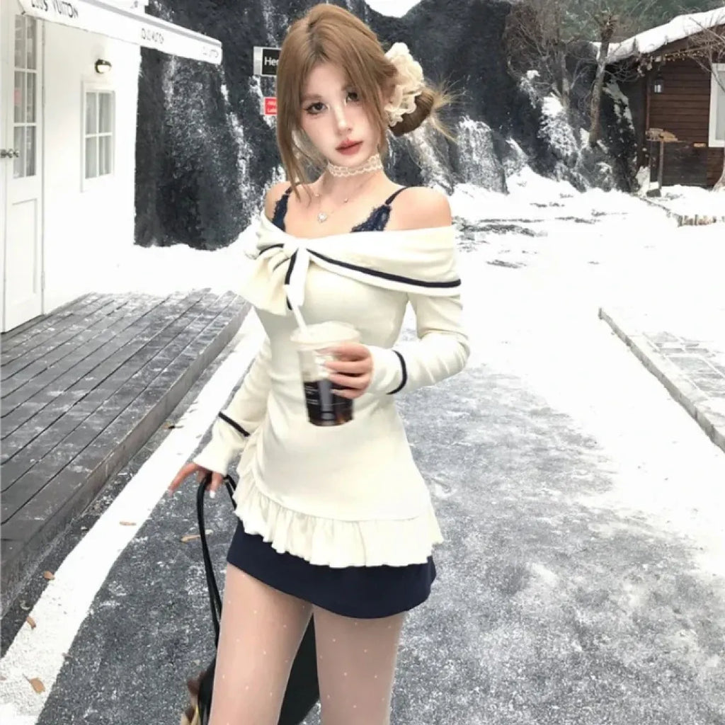 Sweet Off Shoulder Ruffle Mini Dress - All Dresses - Dresses - 6