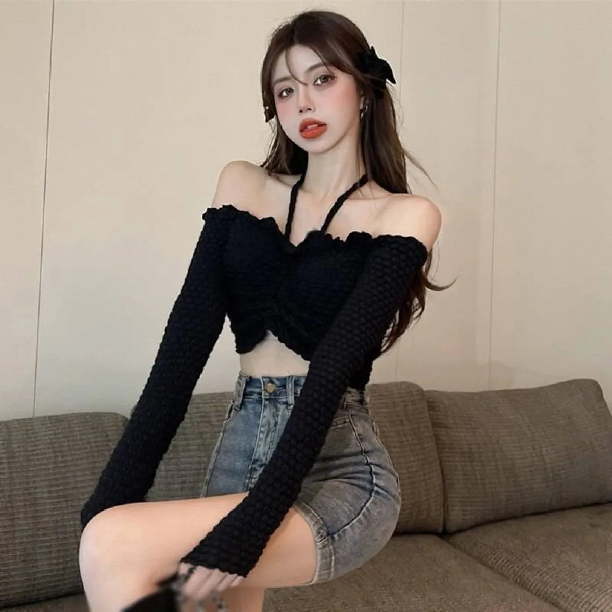 Slim Fit Sexy Blouse Top - T-Shirts - 5