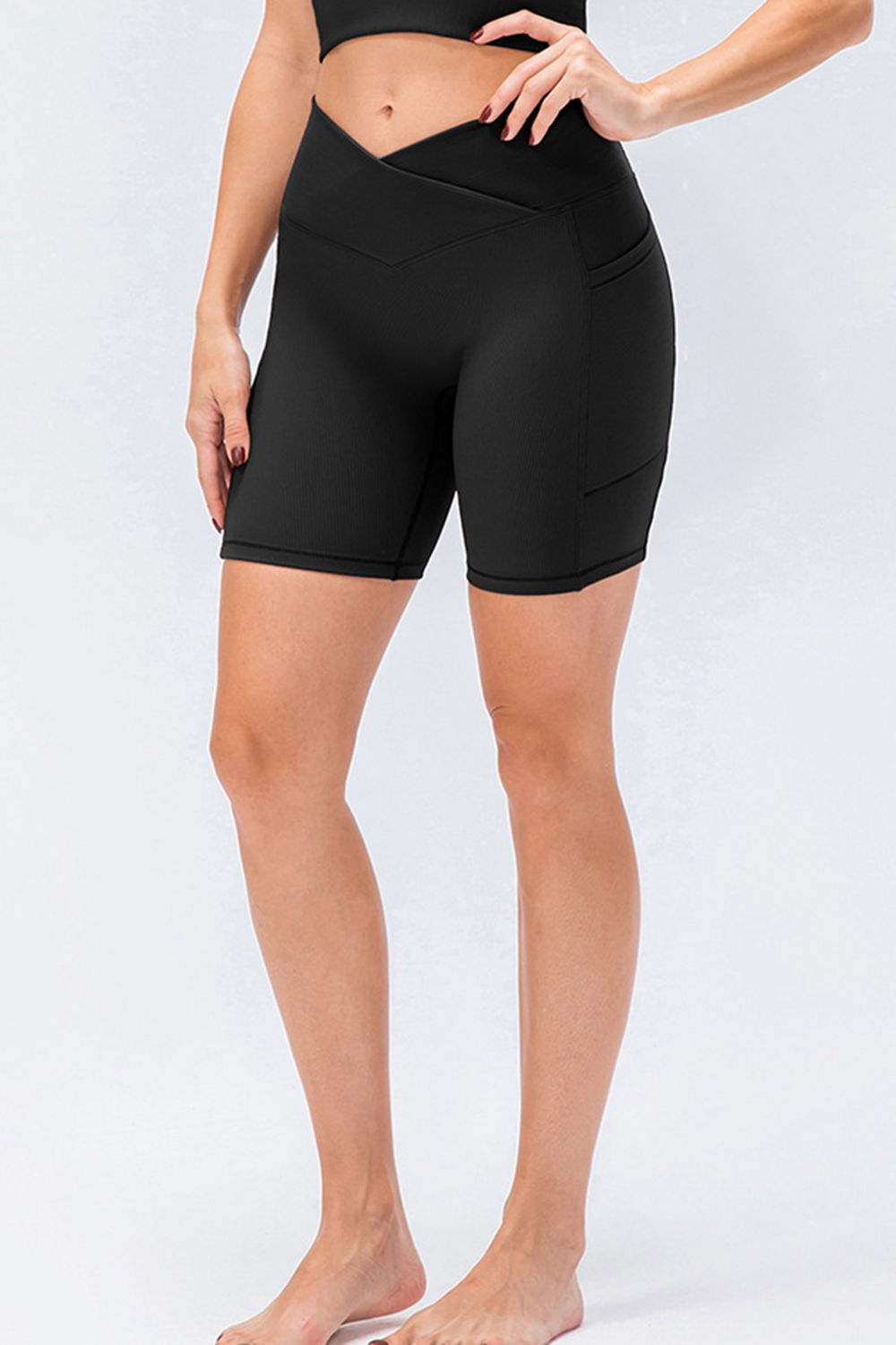 Slim Fit V-Waistband Sports Shorts - Women’s Clothing & Accessories - Shorts - 5 - 2024