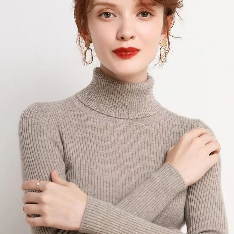 Slim Knit Turtleneck Sweater - Winter Pullover Jumper - Beige / One Size - Sweaters - Sweaters - 2024 - 4 - Worldwide