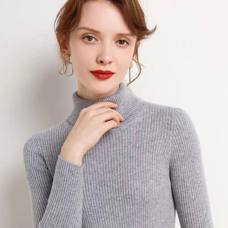 Slim Knit Turtleneck Sweater - Winter Pullover Jumper - Gray / One Size - Sweaters - Sweaters - 2024 - 7 - Worldwide