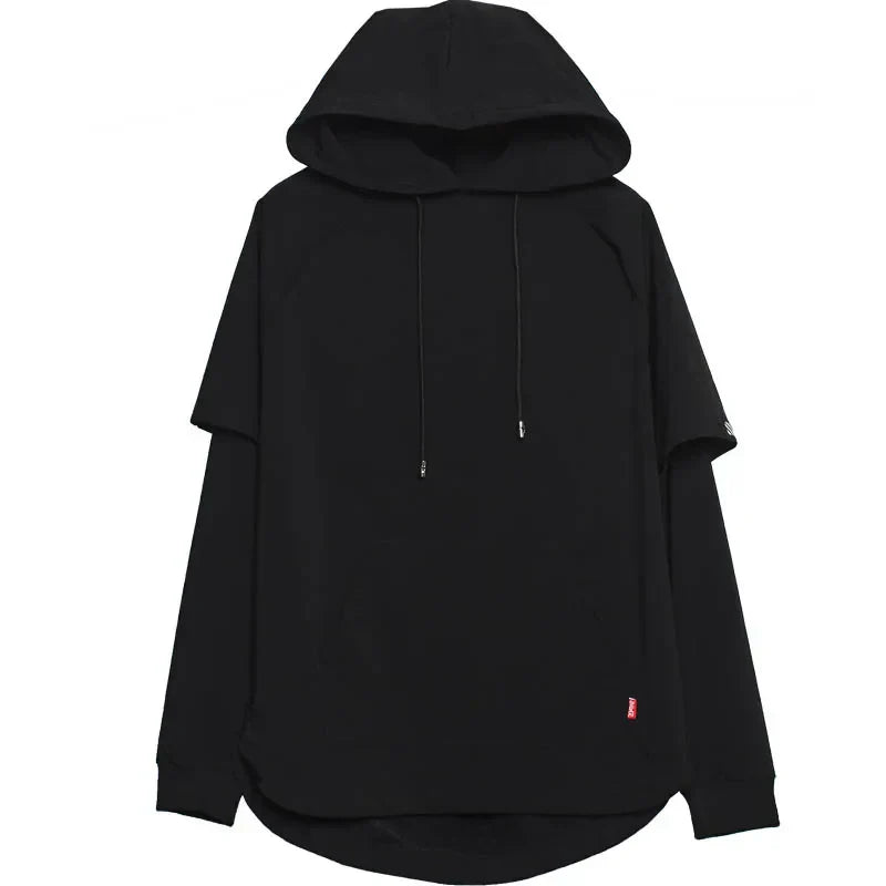 Harajuku Slim Techwear Hoodie with Fake Layer Detail - black / M - Hoodies & Sweatshirts - Coats & Jackets - 6 - 2024