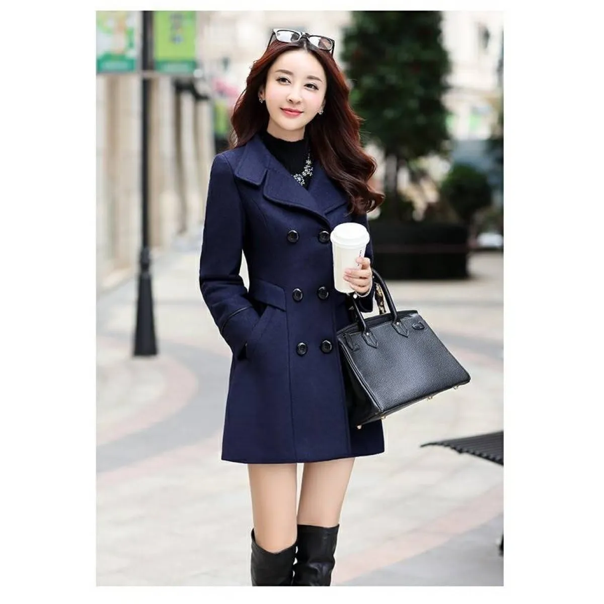 Korean Slim Wool Coats - Women’s Clothing & Accessories - 10