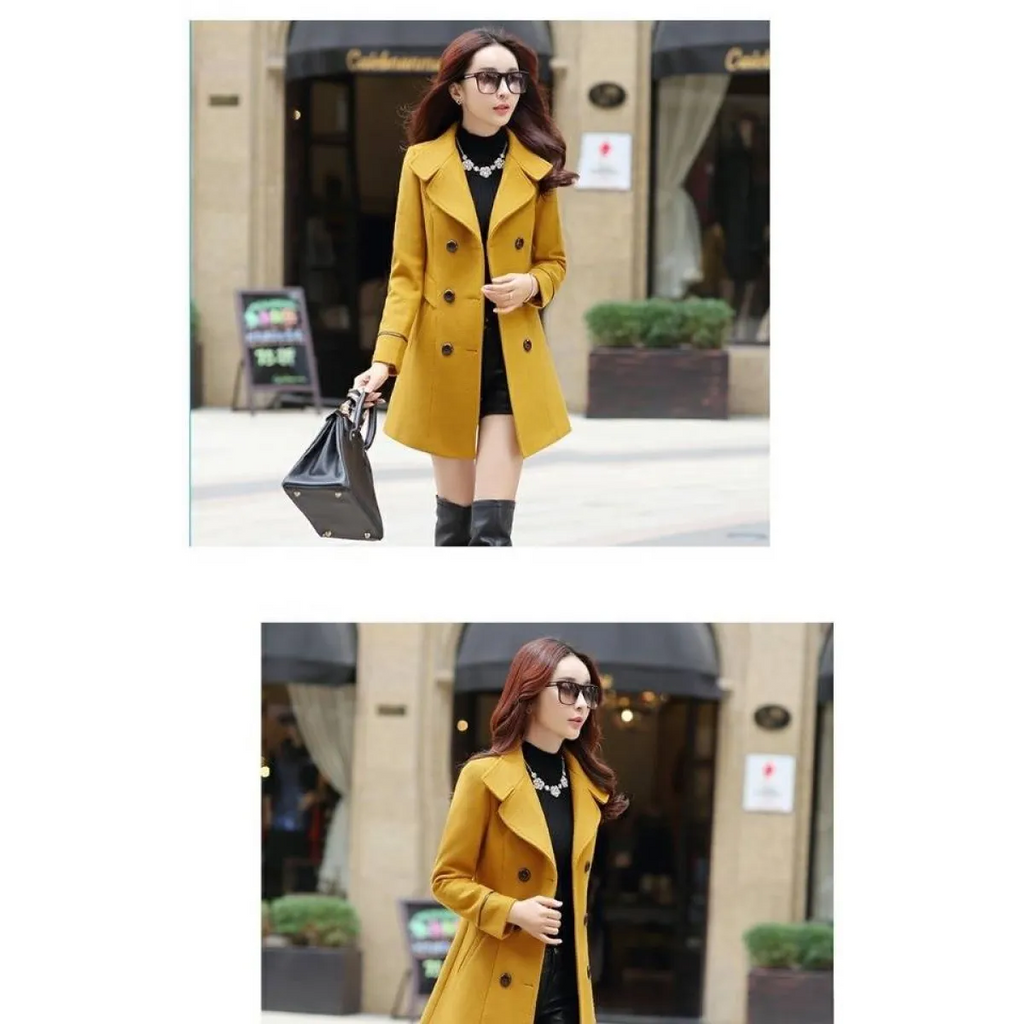 Korean Slim Wool Coats - Women’s Clothing & Accessories - 11