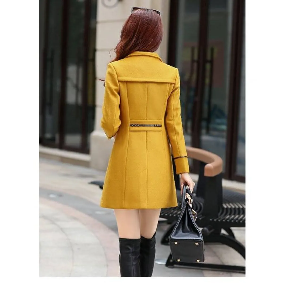 Korean Slim Wool Coats - Women’s Clothing & Accessories - 14
