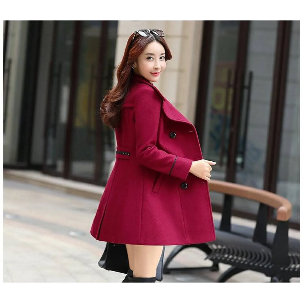 Korean Slim Wool Coats - Women’s Clothing & Accessories - 16
