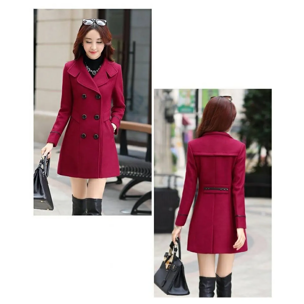 Korean Slim Wool Coats - Women’s Clothing & Accessories - 18