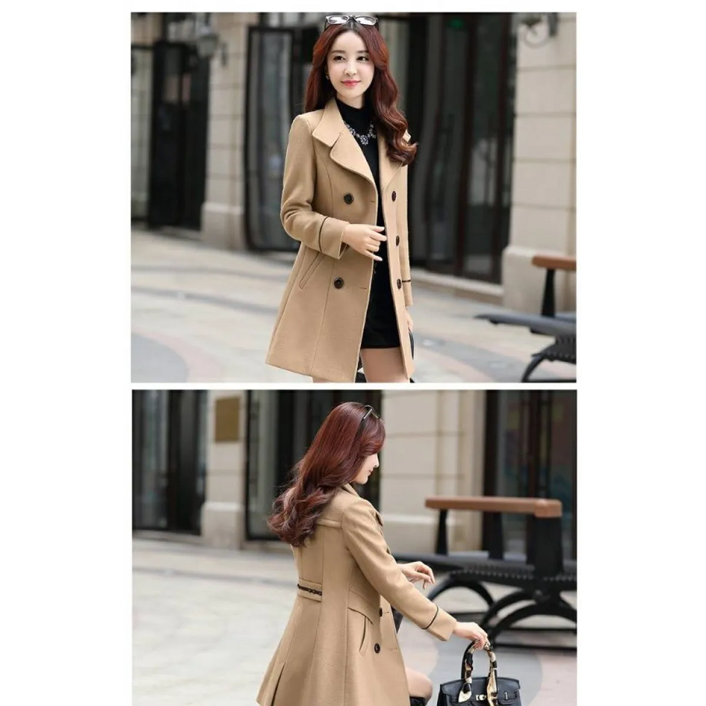 Korean Slim Wool Coats - Women’s Clothing & Accessories - 19