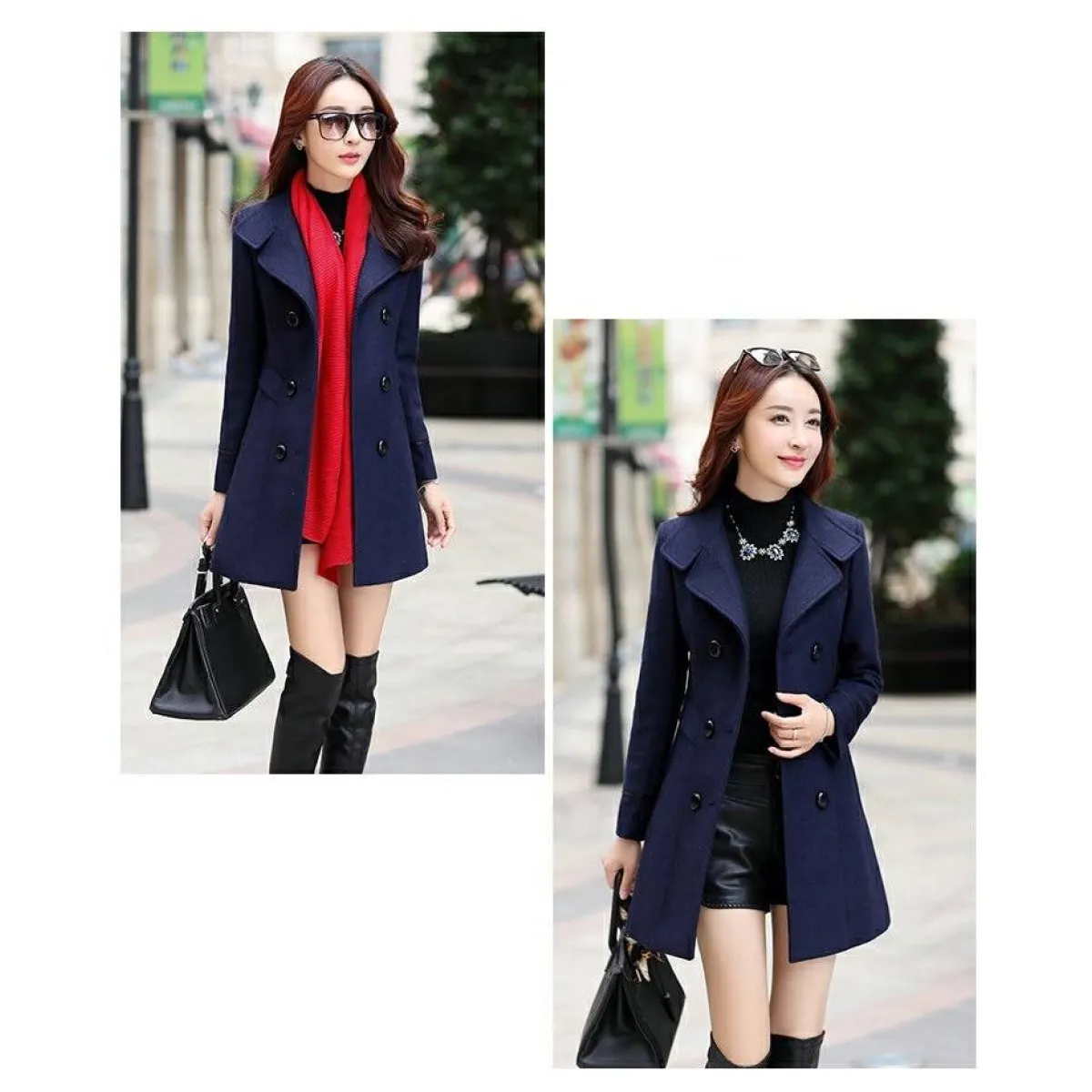 Korean Slim Wool Coats - Women’s Clothing & Accessories - 7