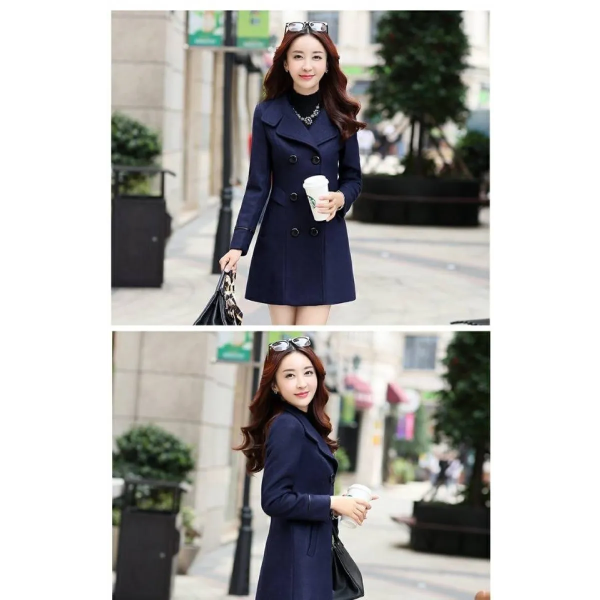 Korean Slim Wool Coats - Women’s Clothing & Accessories - 8