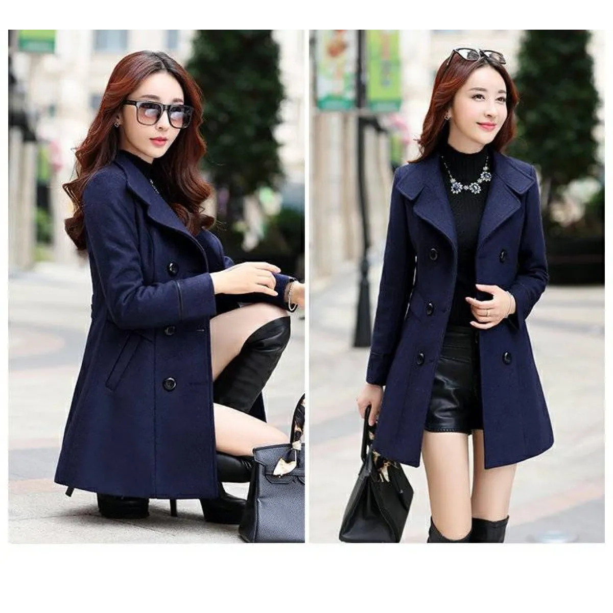 Korean Slim Wool Coats - Women’s Clothing & Accessories - 9