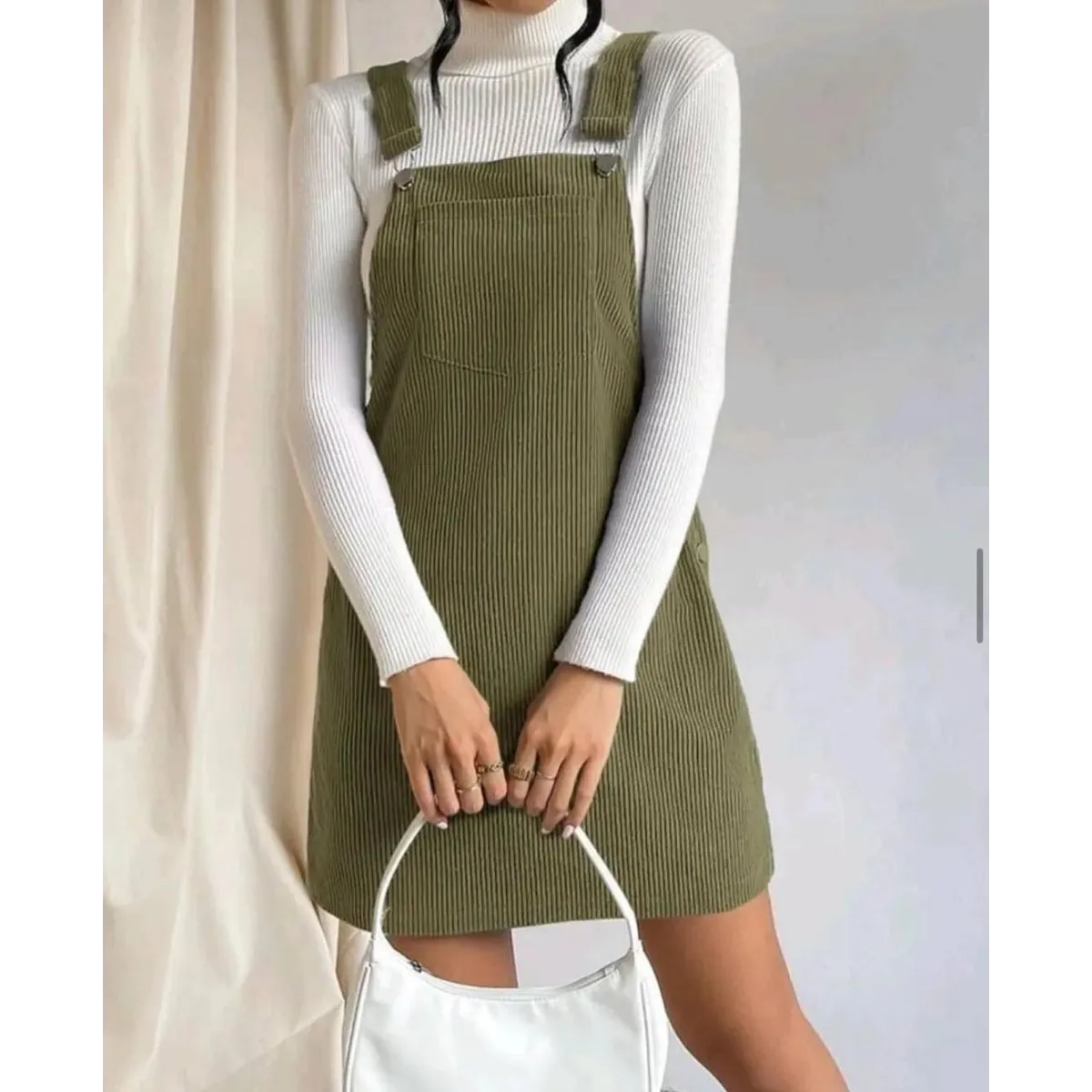 Corduroy A-Line Sleeveless Slip Dress - All Dresses - 6