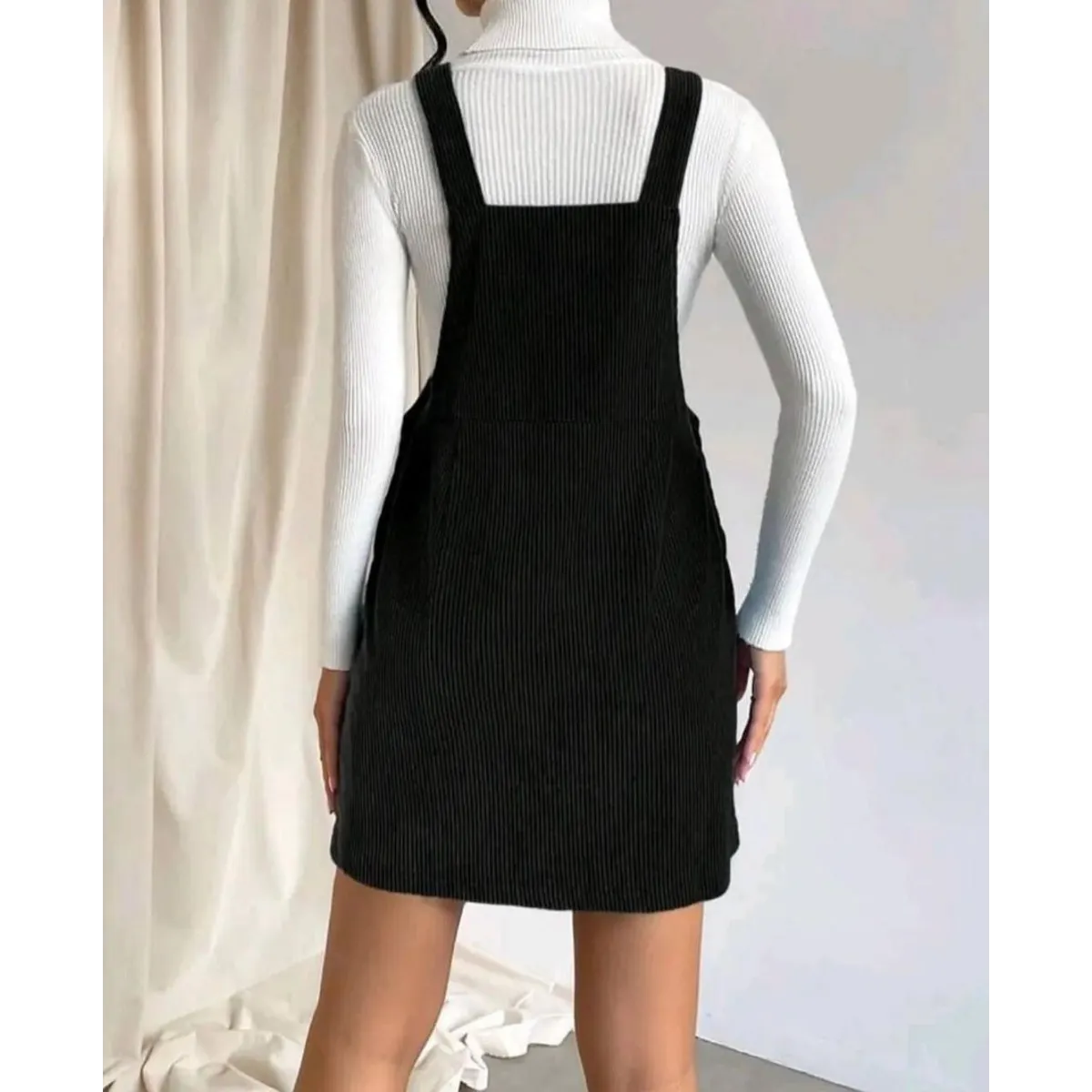 Corduroy A-Line Sleeveless Slip Dress - All Dresses - 9