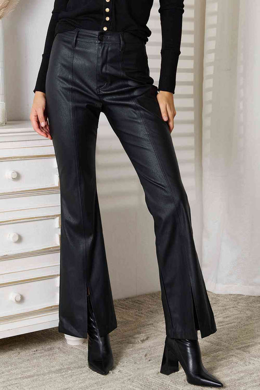 Slit Flare Leg Pants - Black / Bottoms - Pants - 1 - 2024