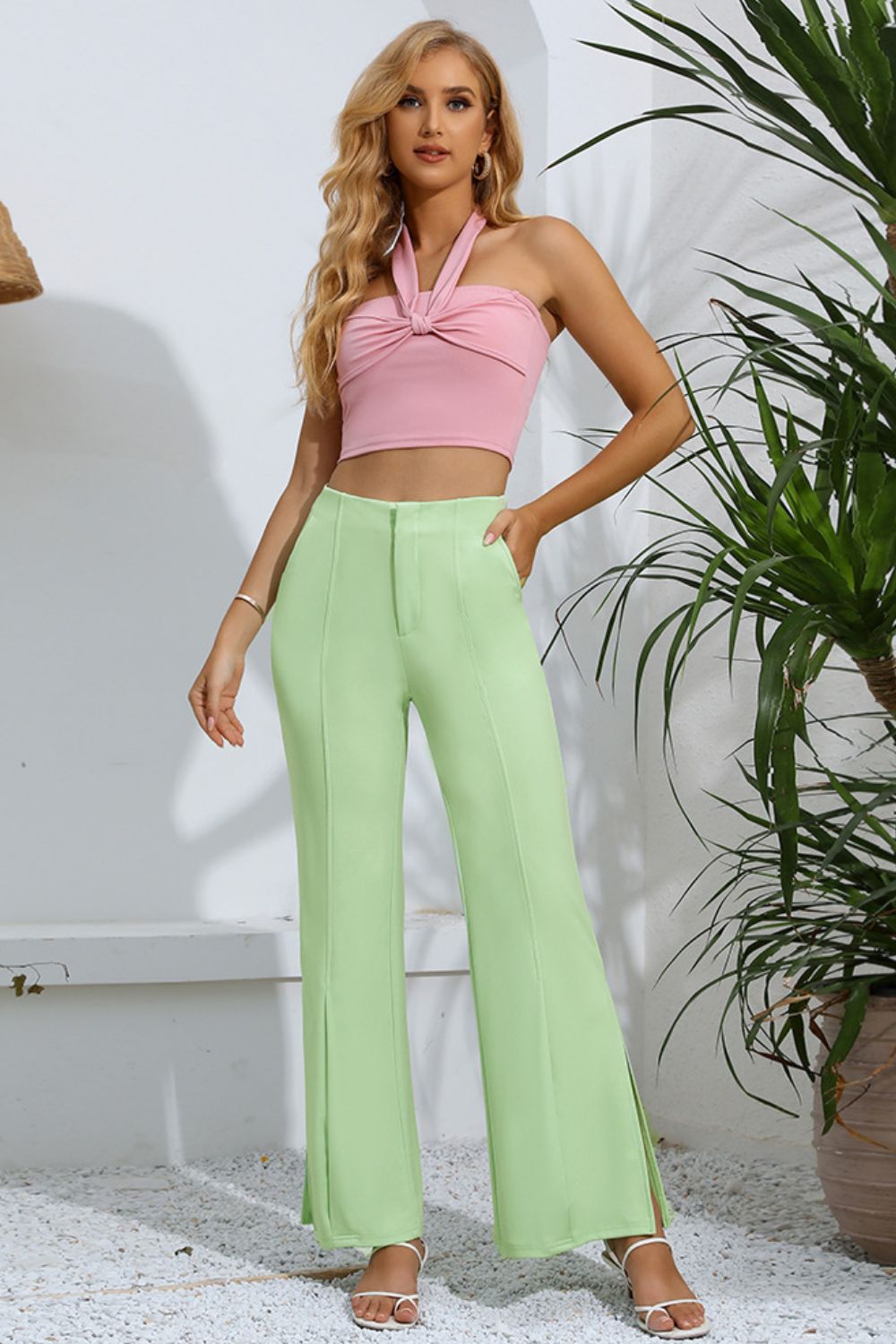 Slit High-Rise Flare Pants - Bottoms - Pants - 8 - 2024