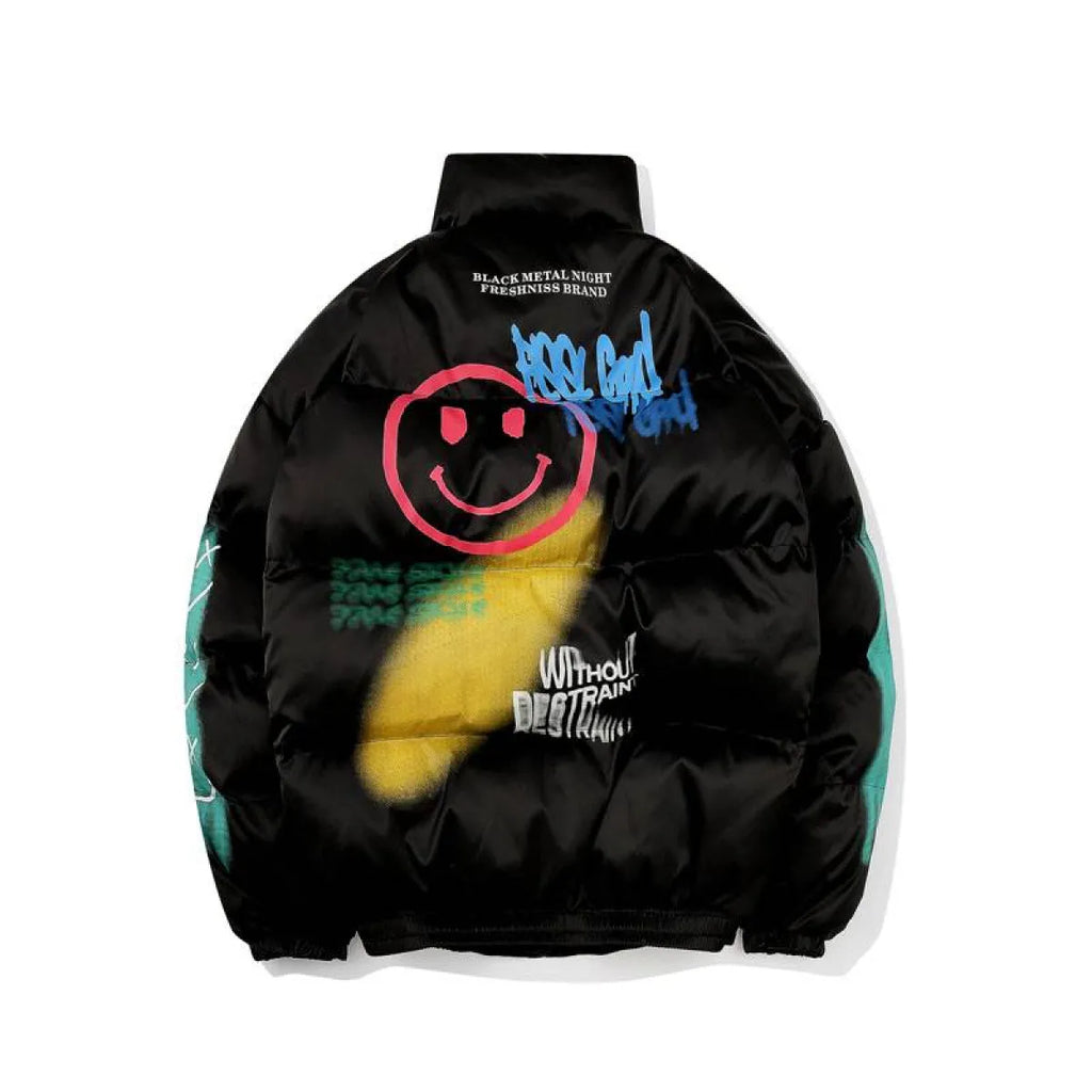 Smiley Face Puffer Jacket - Jackets & Coats - 13