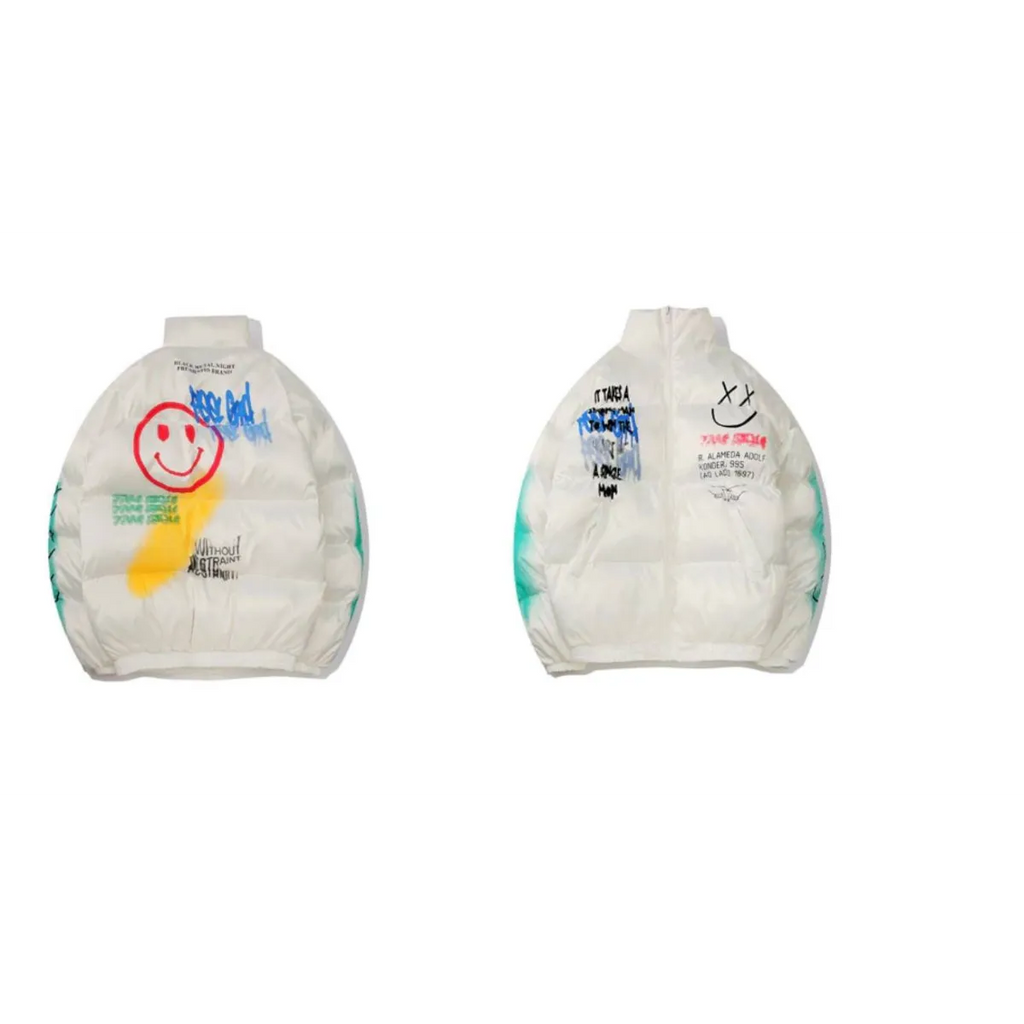 Smiley Face Puffer Jacket - Jackets & Coats - 8