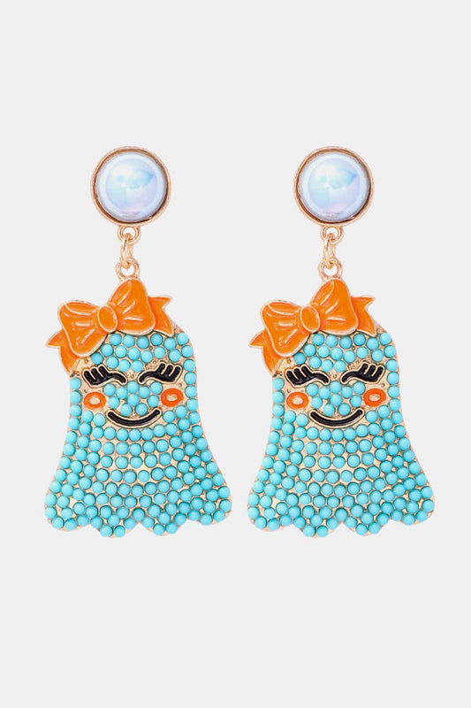 Smiling Ghost Shape Synthetic Pearl Earrings - Blue / One Size - Women’s Jewelry - Earrings - 3 - 2024