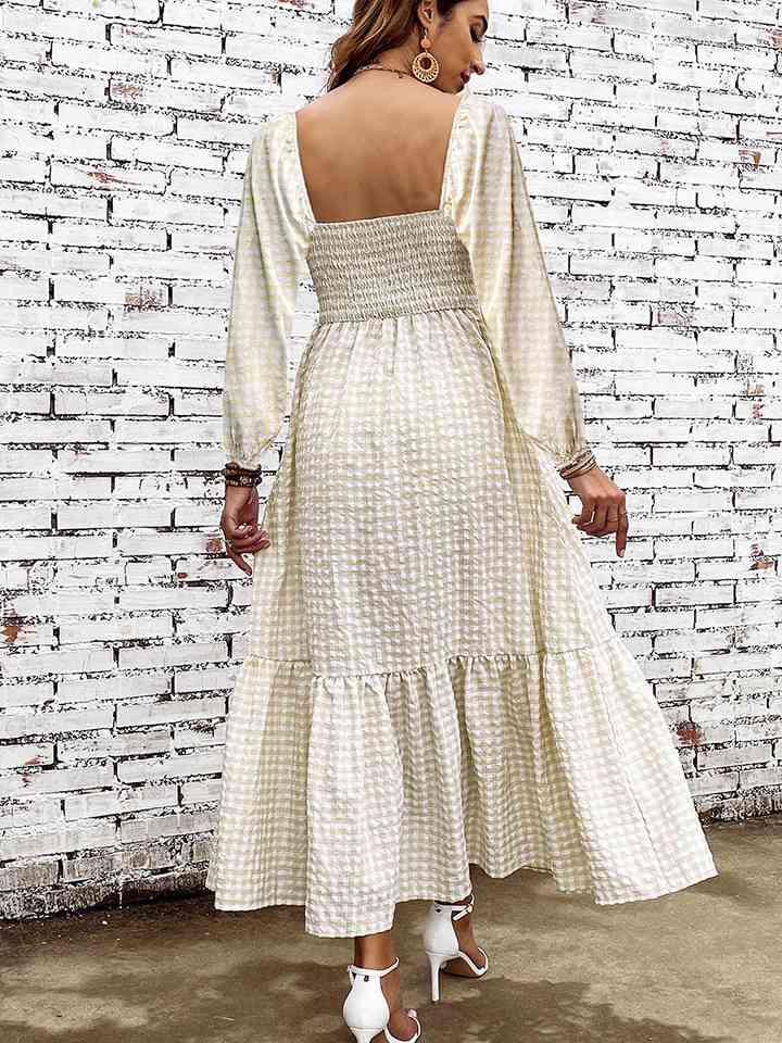 Smocked Square Neck Long Sleeve Dress - All Dresses - Dresses - 2 - 2024