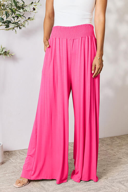 Smocked Wide Waistband Wide Leg Pants - Bottoms - Pants - 1 - 2024