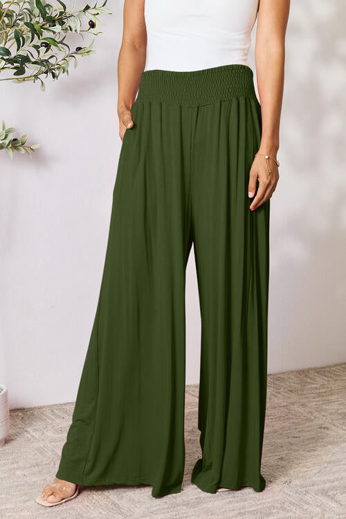 Smocked Wide Waistband Wide Leg Pants - Bottoms - Pants - 11 - 2024