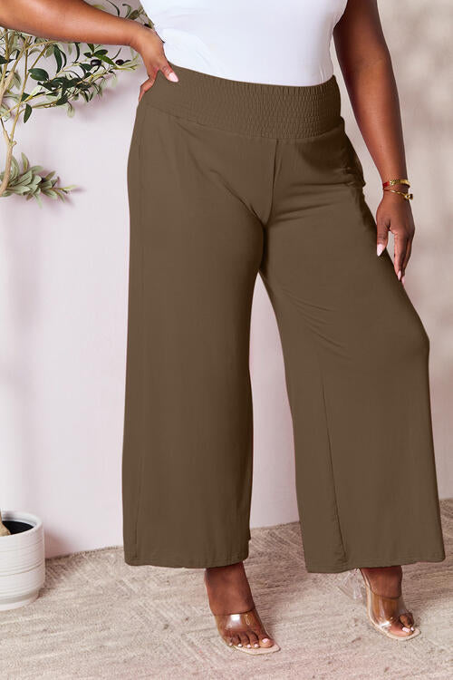 Smocked Wide Waistband Wide Leg Pants - Bottoms - Pants - 22 - 2024