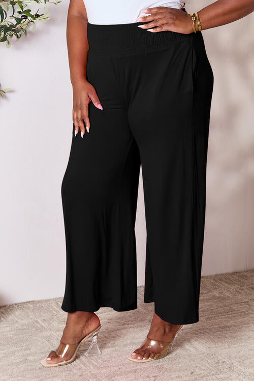 Smocked Wide Waistband Wide Leg Pants - Bottoms - Pants - 30 - 2024