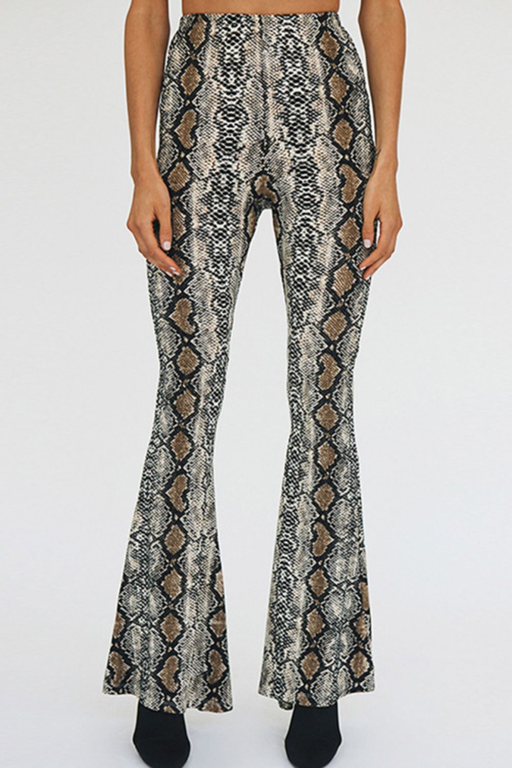 Snakeskin Print Flare Pants - Bottoms - Pants - 3 - 2024