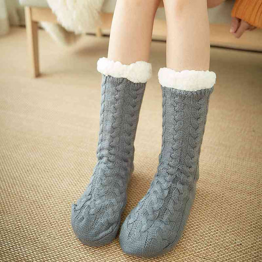 Contrast Winter Socks - Gray / One Size - Socks & Hosiery - Socks - 2 - 2024