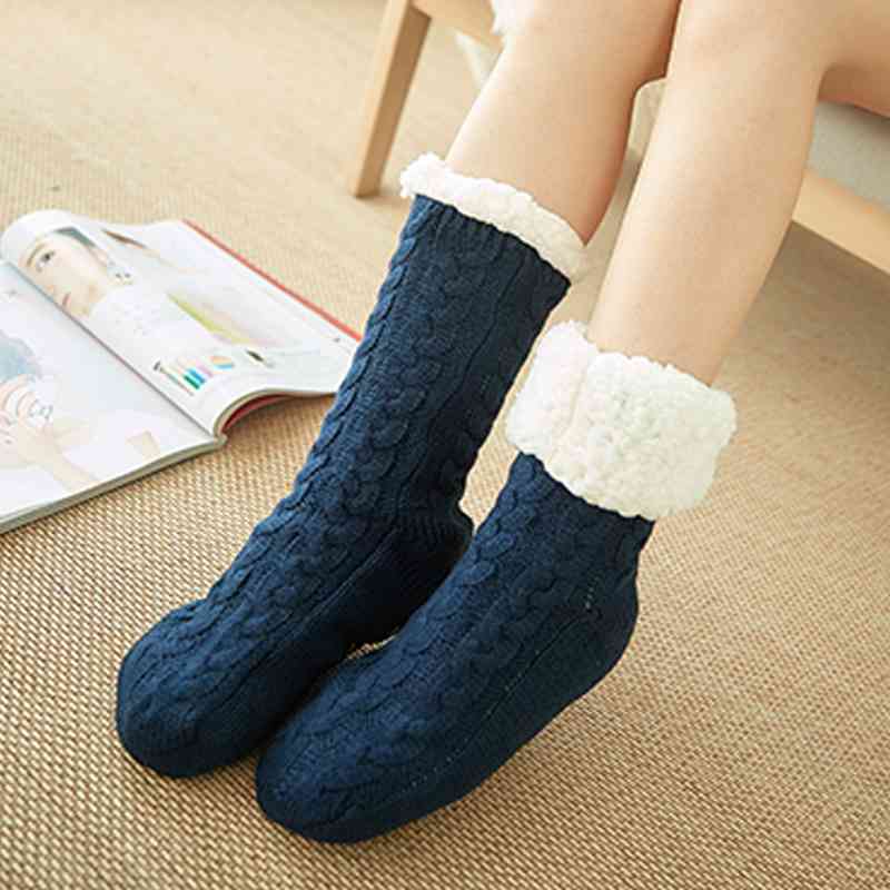 Contrast Winter Socks - Dark Blue / One Size - Socks & Hosiery - Socks - 4 - 2024